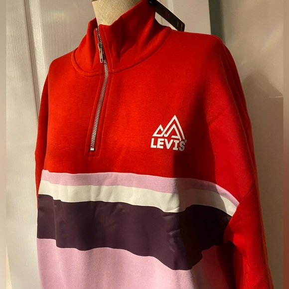 Large Brand new Levi’s Red and Pink Cotton Blend Garment - Picture 5 of 8